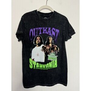 OutKast Sz S Black Mineral Wash Stankonia T-Shirt Short Sleeve Cotton Flaw